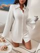 Essnce Split Sleeve Single Breasted Shirt Dress