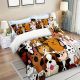 3pcs Soft and Comfortable Dog Print Duvet Cover Set for Bedroom and Guest Room - Includes 1 Duvet Cover and 2 Pillowcases (Core Not Included)