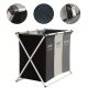 1pc 9.25gal Foldable Laundry Hamper With Aluminum Frame - Portable Waterproof Dirty Clothes Storage Laundry Basket For Bathroom, Bedroom, And Home - 24'' × 14'' × 23''