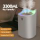 1pc, 111.59oz Colorful Atmosphere Light Humidifier - Large Capacity Cool Mist, Dual Spray Port, USB Personal Desktop For Bedroom, Travel, Office, Home