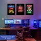 3pcs Unframed Neon Gaming Poster Wall Art Decals For Home And Playroom Decor - Fashionable Canvas Painting With Game Zone Design