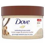 Dove Exfoliating Body Polish Brown Sugar and Coconut Butter Body Scrub All Skin Type, 10.5 oz