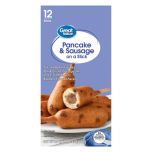 Great Value Blueberry Pancakes and Sausage on a Stick Box, 30 oz, 12 Count (Frozen)