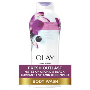 Olay Fresh Outlast Body Wash, Orchid & Black Currant, for All Skin Types, 22 fl oz