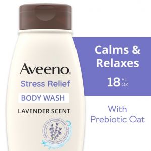 Aveeno Stress Relief Relaxing Oat Body Wash, Lavender Scent, 18 fl. oz