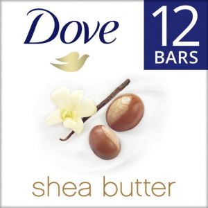 Dove Moisturizing Gentle Beauty Bar Soap for All Skin Type, Shea Butter & Vanilla, 3.75 oz (12 Bars)