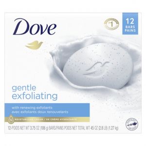 Dove Gentle Exfoliating With Renewing Exfoliants Beauty Bar Soap All Skin Type, 3.75 oz (12 Bars)