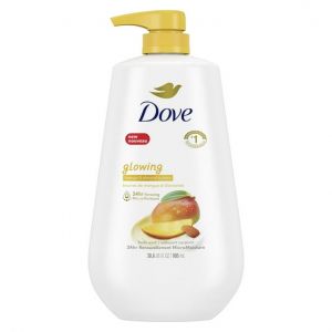 Dove Glowing Long Lasting Gentle Women's Body Wash All Skin Type, Mango & Almond Butter, 30.6 fl oz