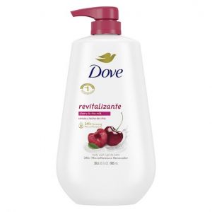 Dove Moisturizing Gentle Women's Body Wash with Pump All Skin Type, Revitalizante Cherry & Chia Milk, 30.6 oz