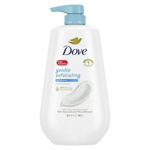 Dove Gentle Exfoliating Long Lasting Women's Body Wash All Skin Type, Sea Minerals, 30.6 fl oz