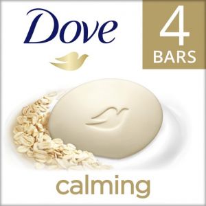 Dove 4 Bars - Beauty Bar Calming Oatmeal and Rice Milk Scent, 3.75 Oz