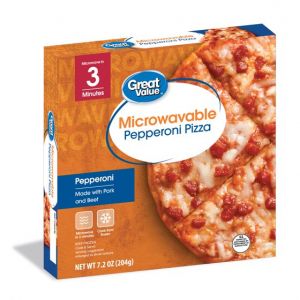 Great Value Microwavable Thin Crust Pepperoni Pizza, 7.2 oz (Frozen)