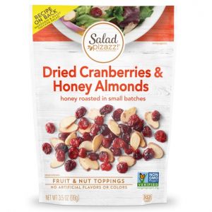 Salad Pizazz! Dried Cranberries & Honey Almonds Fruit & Nut Topping, 3.5 oz, No Artificial Flavors or Colors