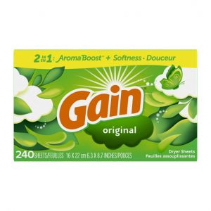 SAME DAY DELIVERY - Gain Fabric Softener Dryer Sheets, Original, 240 Count
