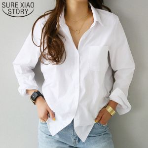 Women Shirts and Blouses 2023 Feminine Blouse Top Long Sleeve Casual White Turn-down Collar OL Style Women Loose Blouses 3496 50