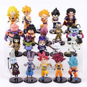 Dragon Ball Z Super Saiyan Son Goku Gohan Vegeta Gogeta Piccolo Majin Buu Cell Q Version Figures Toys Dolls Set