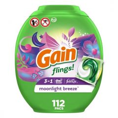 Gain Flings Laundry Detergent Soap Pacs, 31 Ct, Moonlight Breeze