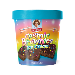 Little Debbie Cosmic Brownies Ice Cream, Brownie Batter with Brownie Pieces Pint, 16 oz