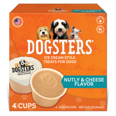 Dogsters Ice Cream Style Nutly & Cheese Flavor Treats for Dogs 4 - 3.5 fl oz Cups