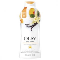 Olay Fresh Outlast Women's Body Wash, Vanilla Blossom and Apricot, for All Skin Types, 22 fl oz