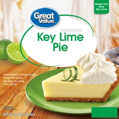 Great Value Key Lime Pie, Frozen Dessert, 32 oz, Made with Real Key Lime, No HFCS, Box (Frozen)