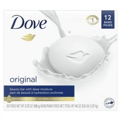 Dove Original Deep Moisturizing Beauty Bar Soap All Skin Type, Unscented, 3.75 oz (12 Bars)