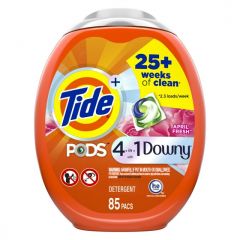 Tide Pods Laundry Detergent Soap Packs with Downy, April Fresh, 85 Ct