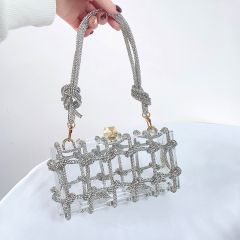 Women's New Trendy UniqueTransparent Acrylic Shoulder Bag with Quirky Drawstring Design