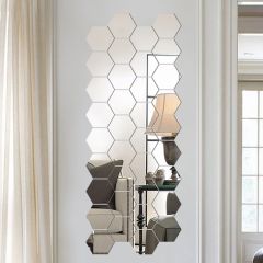 6/12Pcs 3D Mirror Wall Sticker Home Decor Hexagon Decorations DIY Removable Living-Room Decal Art Ornaments For Home Drop ship