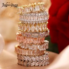Fashion Luxury Cubic Zirconia Engagement Rings for Women Marquise Crystal Wedding Ring Party Jewelry Gift