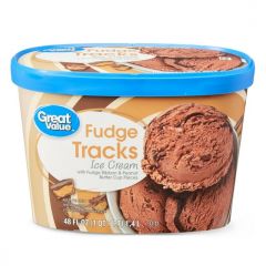 Great Value Fudge Tracks Ice Cream, 48 fl oz