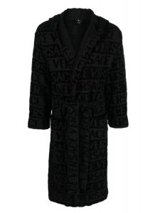 Versace logo-print cotton towelling robe