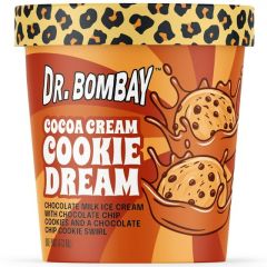 Dr. Bombay Cocoa Cream Cookie Dream Ice Cream, 1 Pint, 16oz, Flavor = Chocolate Milk, Cookies