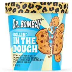 Dr. Bombay Rollin' in the Dough Ice Cream, 1 Pint, 16oz, Flavor= Cookie Dough and Vanilla
