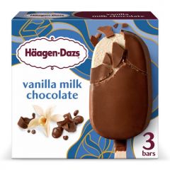 Haagen-Dazs, Vanilla Milk Chocolate Ice Cream Bar, 3 count (Frozen)