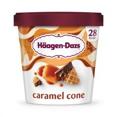 Haagen Dazs Caramel Cone Ice Cream, Kosher, 28.0 oz