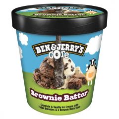 Ben & Jerry's Brownie Batter Chocolate Vanilla Ice Cream Kosher Milk Cage-Free Eggs, 1 Pint. Allergens not contained: peanuts, fish.