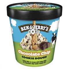 Ben & Jerry's Chocolate Chip Cookie Dough Ice Cream Kosher Cage Free Eggs, 1 Pint