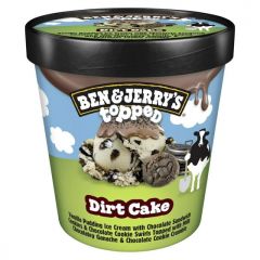 Ben & Jerry's Non-GMO Top Dirt Cake Ice Cream Cage-Free Eggs Kosher Milk, 1 Pint