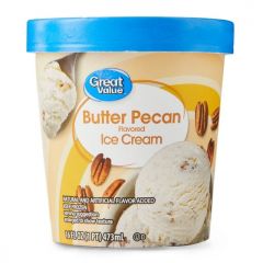 Great Value Butter Pecan Flavored Ice Cream, 16 fl oz