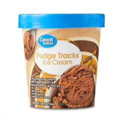 Great Value Fudge Tracks Ice Cream, 16 fl oz