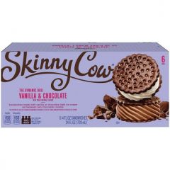 Skinny Cow Vanilla and Chocolate Ice Cream Sandwiches, 6 Ct Package