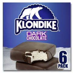 Klondike Crunchy Dark Chocolate Vanilla Kosher Milk Frozen Dairy Dessert Bars, 6 Count Box