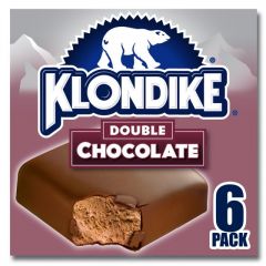 Klondike Crunchy Double Chocolate Frozen Dairy Dessert Bars Kosher Milk, 6 Count