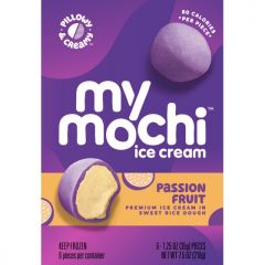 My Mochi Ice Cream, Passion Fruit, 6 Count 1.25 Ounce Soft Pieces, Net Content 7.5 Ounces