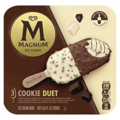Magnum Creamy Cookie Duet Vanilla Ice Cream Bars Kosher Milk, 3 Count