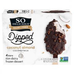 So Delicious Dairy Free Dipped  Almond Coconut Milk Frozen Dessert Bar, 4 Count
