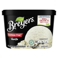Breyers Lactose-Free Light Vanilla Ice Cream 100% Grade A Milk & Cream , 48 oz 1 Count