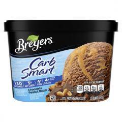Breyers CarbSmart Frozen Dairy Dessert Chocolate Peanut Butter Kosher Milk, 48 oz 1 Count