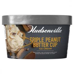 Hudsonville Triple Peanut Butter Cup Ice Cream with Peanut Butter Sauce Cups, Single Pack, 48 fl oz